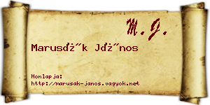 Marusák János névjegykártya
