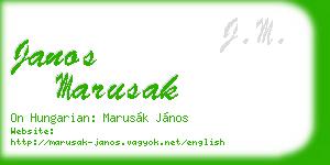 janos marusak business card